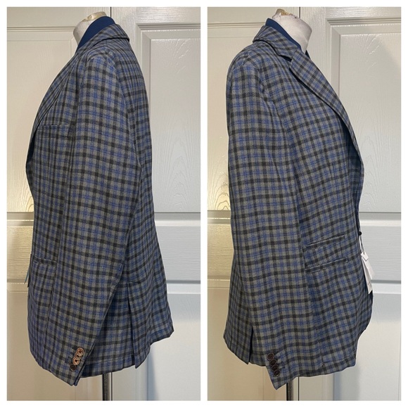 Robert Graham Navy and Charcoal Checkered Blazer - Picture 7 of 11